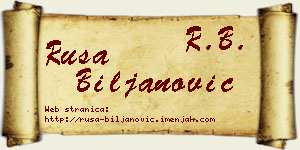 Rusa Biljanović vizit kartica